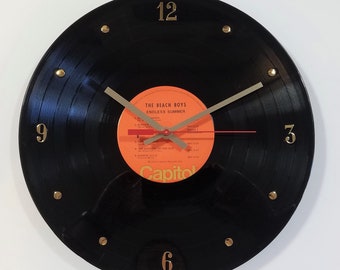 The Beach Boys 12" Record Clock (Endless Summer) handmade using the actual record