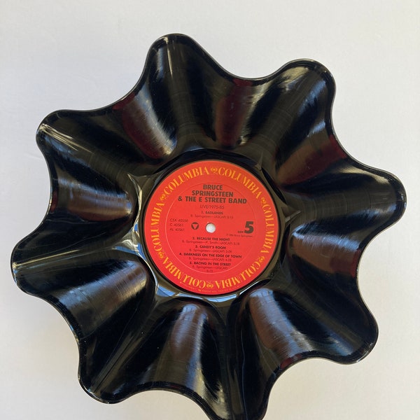 Bruce Springsteen Vinyl Record Bowl - handmade with any one of his original vinyl records