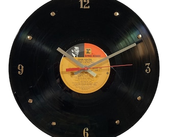 Frank Sinatra Record Clock (Trilogy) - 12" Wall Clock Handmade using the authentic vinyl record