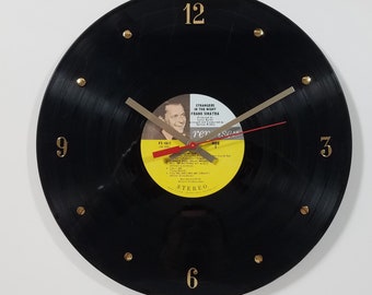 Frank Sinatra Record Clock (Strangers In The Night) - 12" Wall Clock Handmade using the authentic vinyl album