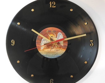 Led Zeppelin Physical Graffiti Record Clock - 12” wall clock made with their authentic vinyl album.