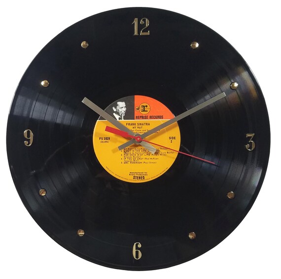 Frank Sinatra Record Clock (My Way) - 12" Wall Clock Handmade using the authentic vinyl record