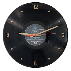 Pink Floyd 'Dark Side Of The Moon' Record Clock - 12” wall clock created with the authentic Pink Floyd album