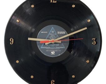 Pink Floyd 'Dark Side Of The Moon' Record Clock - 12” wall clock created with the authentic Pink Floyd album