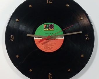 Led Zeppelin Record Clock (Debut Album) - 12" Wall Clock using the authentic vinyl record