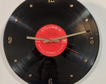 Johnny Cash Record Clock (Johnny Cash At San Quentin) - created using the original Johnny Cash record.