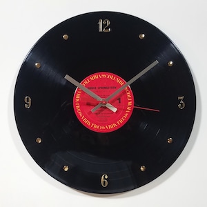 Bruce Springsteen Clock (Born In The USA) - 12” wall clock created with the actual Springsteen vinyl record.