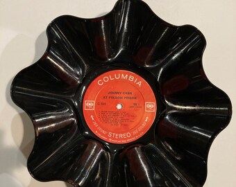 Johnny Cash Vinyl Record Bowl - handmade using any one of his original vinyl records