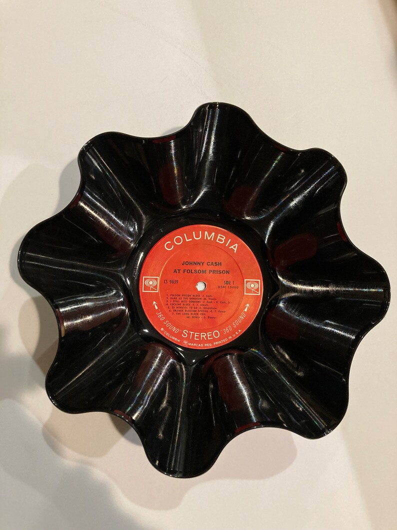 Johnny Cash Vinyl Record Bowl handmade using any one of his original vinyl records image 2