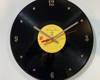 The Rolling Stones 12" Record Clock (Love You Live) - created using the original Rolling Stones album.