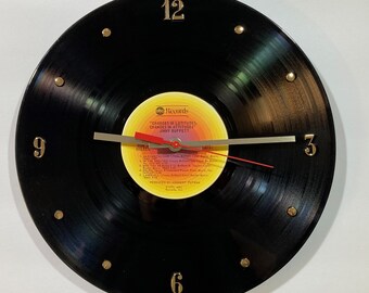 Jimmy Buffett 12" Record Clock (Changes In Latitudes Changes In Attitudes) - created with the actual Jimmy Buffett vinyl record