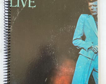 David Bowie "David Live" record album cover notebook / journal created using the authentic cover