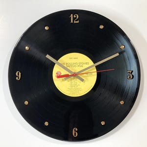 The Rolling Stones Clock (Tattoo You) - 12&quot; wall clock created using the original Stones vinyl album.