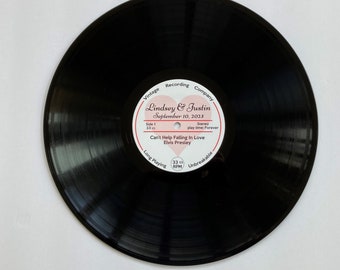 Romantic Personalized 12" Vinyl Record - Customize for Wedding, anniversary Valentine’s Day. "Display Only - DOES NOT Play Song"