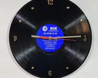 Wizard Of Oz Vinyl Record Clock - 12" Wall Clock Handmade using the authentic record