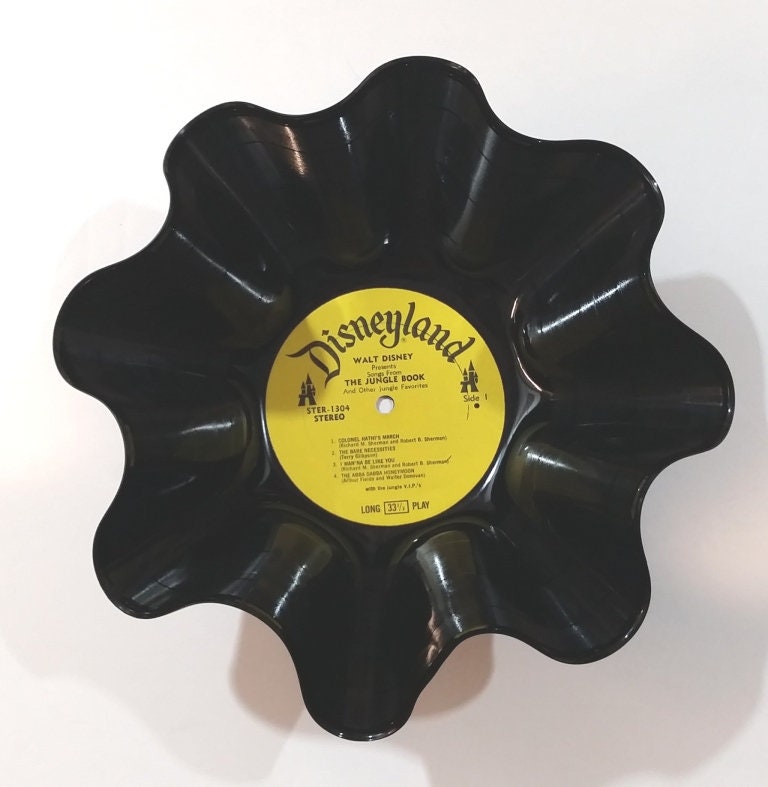 Vinyl Record Fruit Bowl Old School Kitsch 60s 70s Reclaimed Upstyle Vintage 