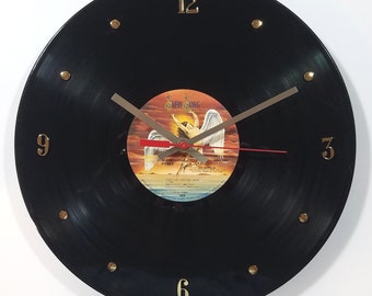 Led Zeppelin Record Clock (The Song Remains The Same) handmade using the authentic 12" record