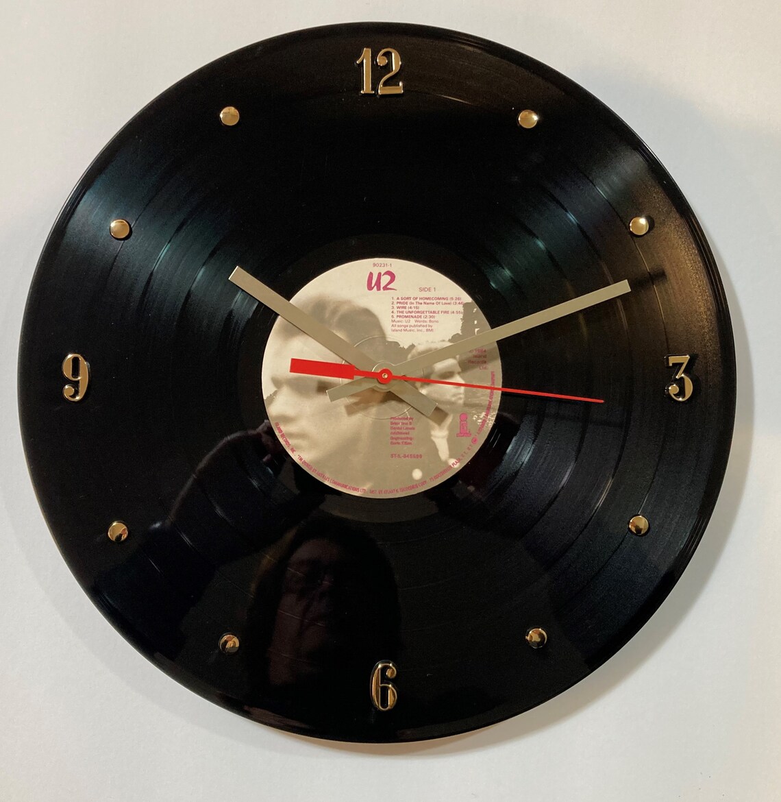 U2 Record Clock Fire Created With the Actual Etsy