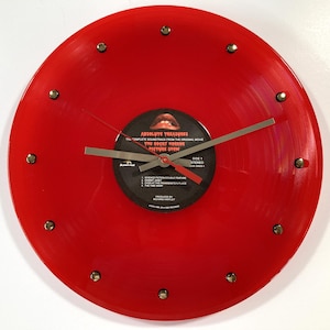The Rocky Horror Picture Show Record Clock - 12" Wall Clock Handmade using the authentic red vinyl record