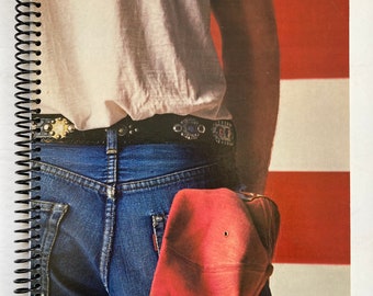 Bruce Springsteen "Born In The U.S.A." record album cover notebook / journal created using the authentic cover