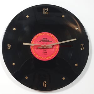 Bruce Springsteen Record Clock (Live 1975 - 1985) - 12" Wall Clock Handmade using the authentic vinyl record