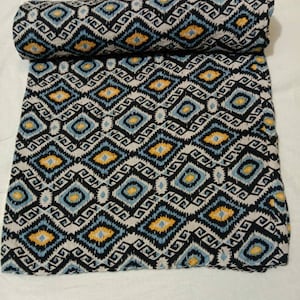 New Indian handmade pure cotton feeling Floral pattern kantha blanket queen size kantha bedspread