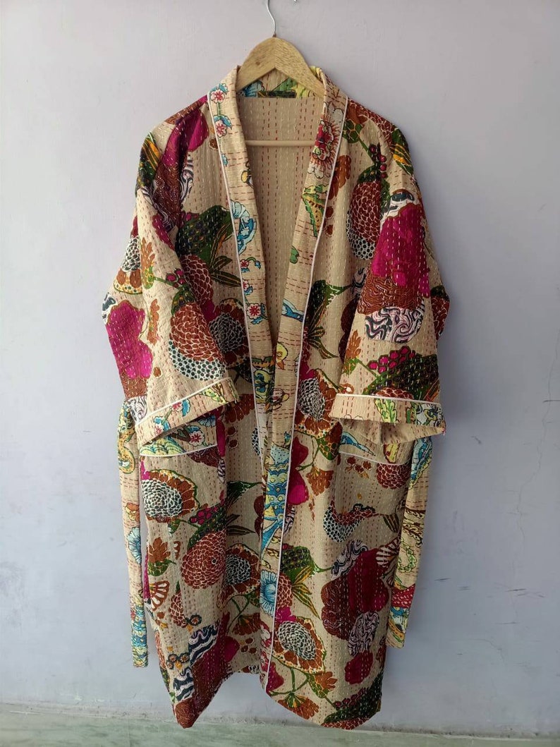 cotton kimonos Handmade Bath Shower Kimono Robe Robe Bath robe Floral Robes beach kimono Body Crossover printed kimono kaftan robes