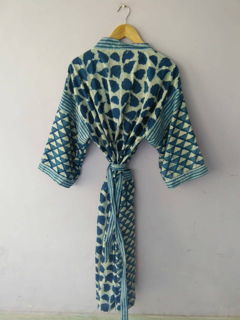 Patchwork Cotton Kimono Best selling Indigo Kimono Bath Robe,Cover up Kimono Dress Plus Size Bath Robe