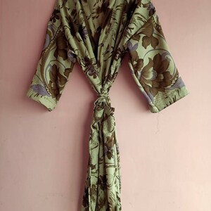 Bohemian Floral Beach Robe | Kimono | Duster Jacket | Wrap Dress | Dressing Gown |kantha robe| Indian Cotton kimono