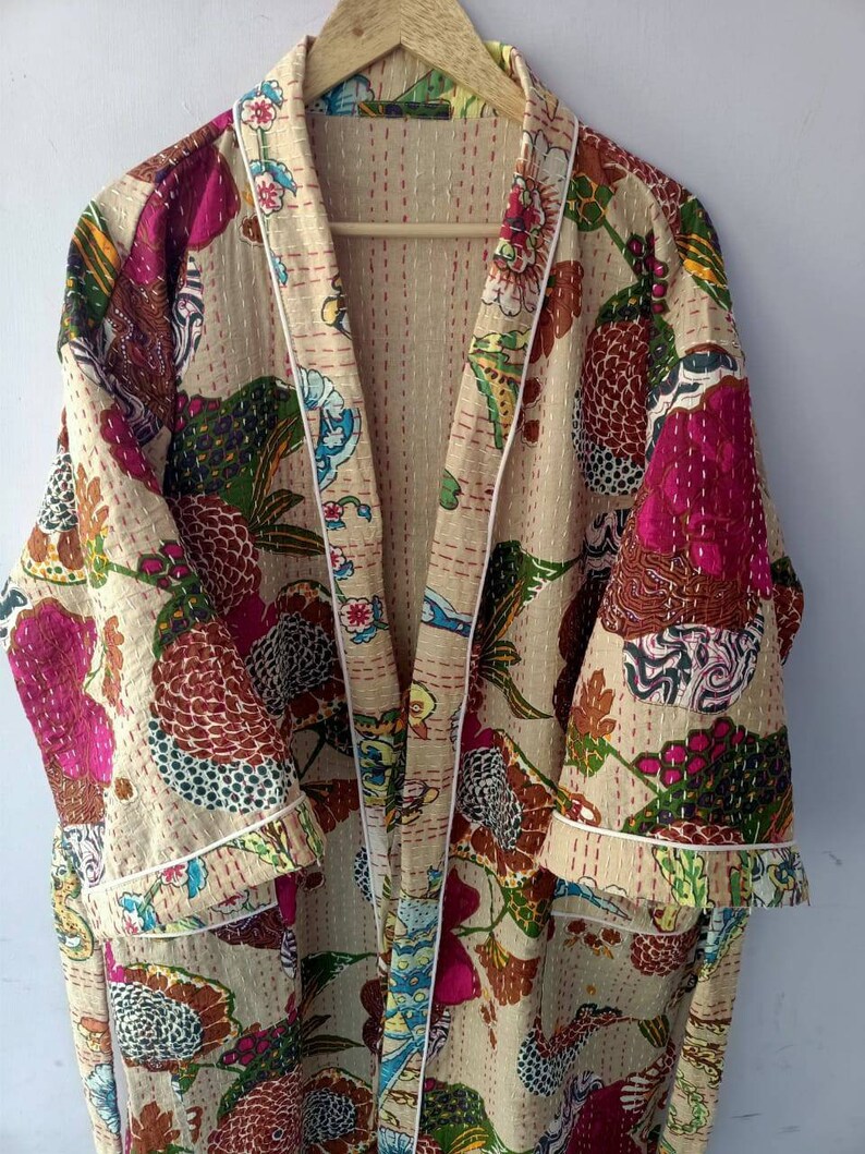 cotton kimonos Handmade Bath Shower Kimono Robe Robe Bath robe Floral Robes beach kimono Body Crossover printed kimono kaftan robes