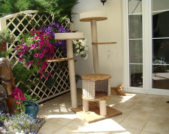 Handmade, Natural Wood Cat Tree,Wood Cat Tower, Cat Climbing Tree, Furniture For Cat, Wooden Cat Tree, Unique Cat Trees, Cat Furniture.