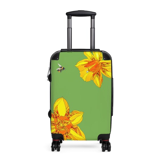 Retro 70s Psychedelic Daffodils Green 