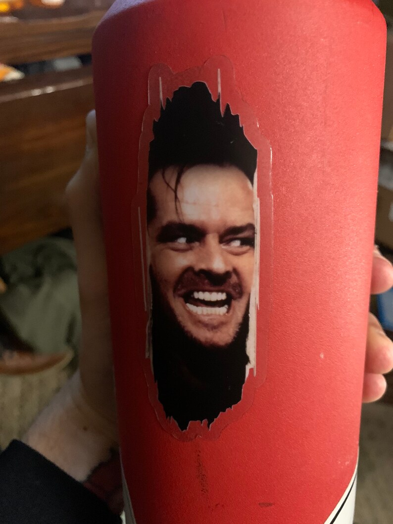 The Shining \u201cHere\u2019s Johnny\u201d Clear Decal 4\u201d Stanley Kubrick THE SHINING Funny Horror Movie Sticker Jack Torrance Jack Nicholson