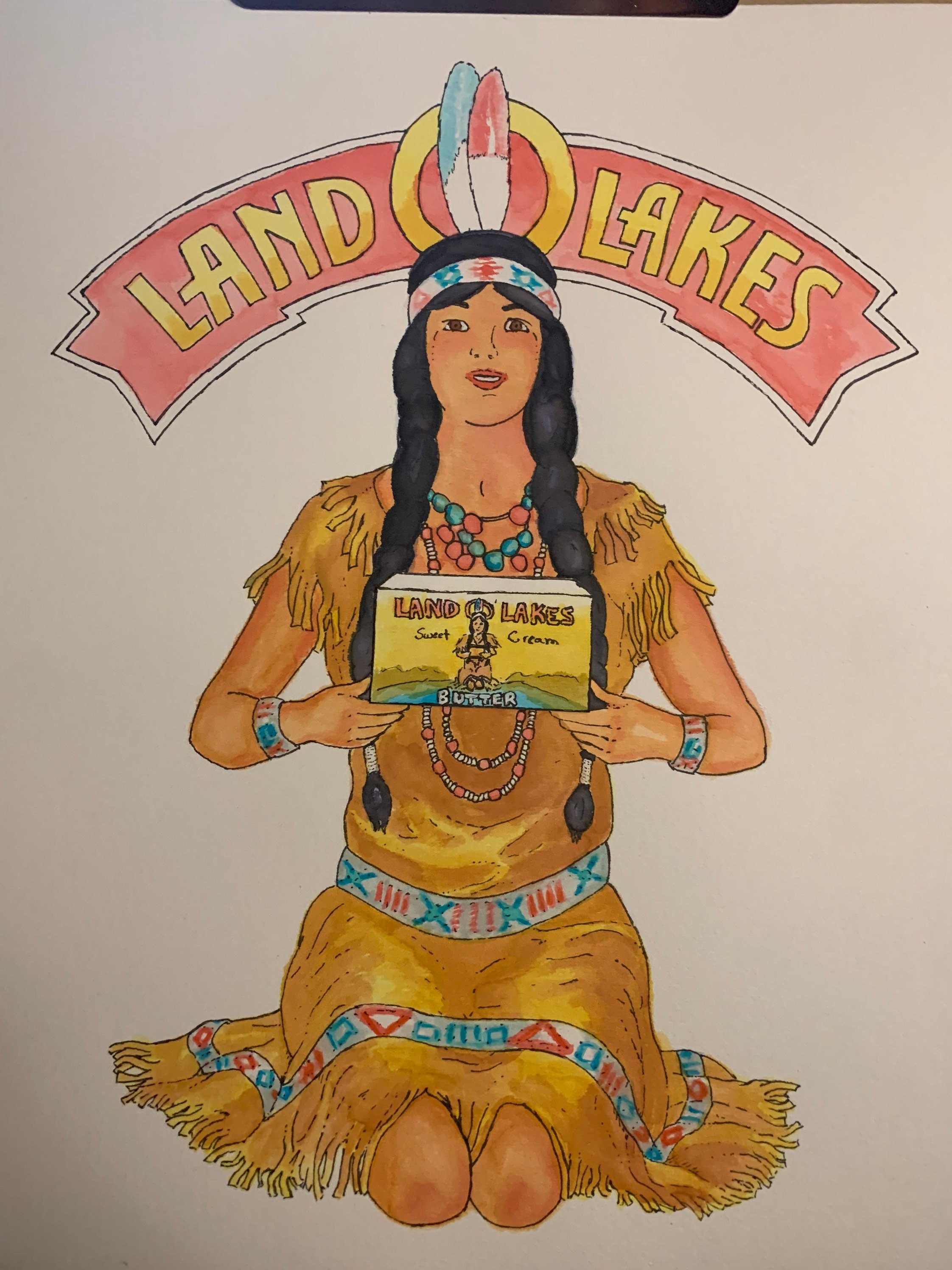 Land O Lakes Girl watercolor by Joshy premium print Etsy