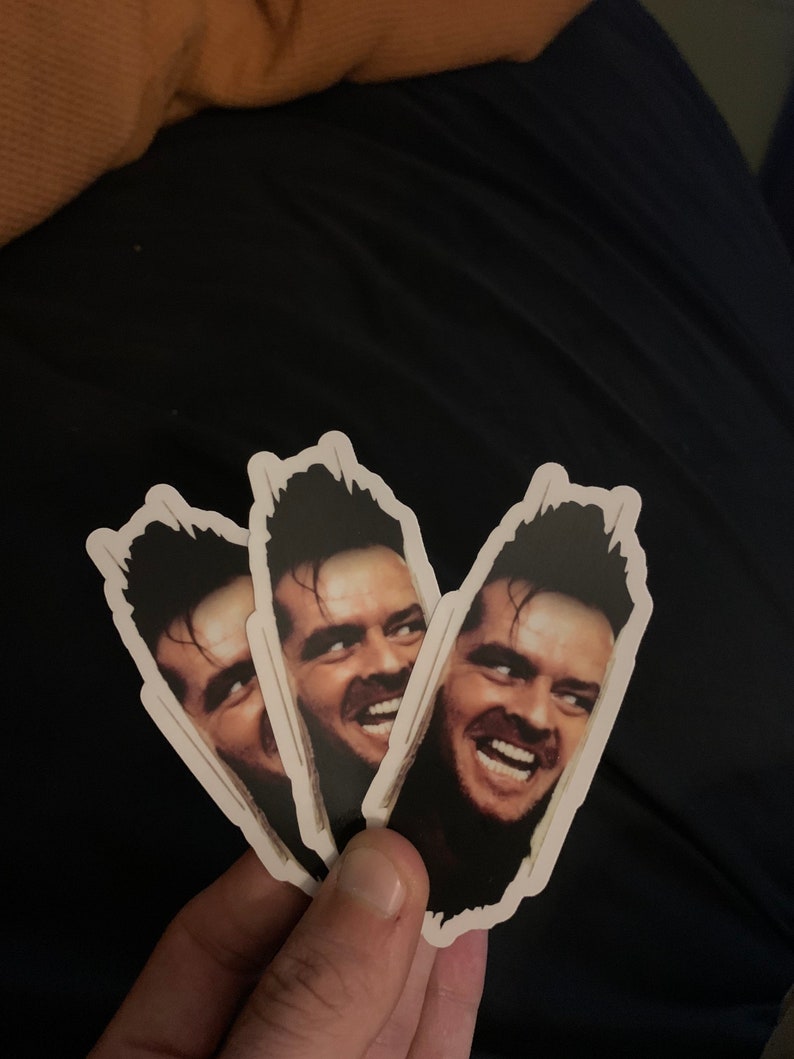 The Shining \u201cHere\u2019s Johnny\u201d Clear Decal 4\u201d Stanley Kubrick THE SHINING Funny Horror Movie Sticker Jack Torrance Jack Nicholson