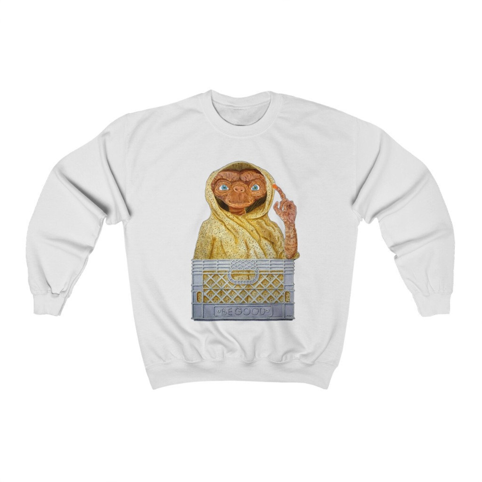 E.T. in Blanket & Milk Crate Crewneck Sweatshirt ET 80s | Etsy