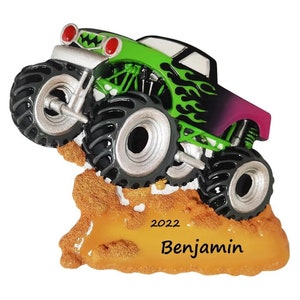 Personalized Monster Truck Ornament for Kids Grave Digger Truck Christmas Ornament Pickup Truck ...