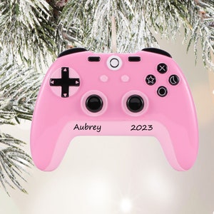 Video Gamer Ornament Personalized Gamer Girl Gift Gamer Christmas Ornament Video Game Ornament Custom Gift For Girls Pink Game Controller