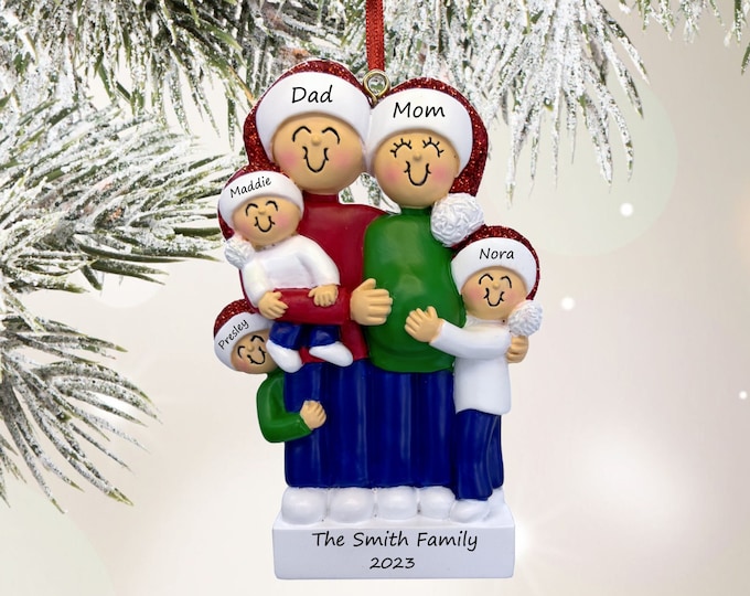 Personalized Expecting Baby Family of 5 Christmas Ornament/ Parents to ...