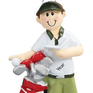 Personalized Golf Boy Ornament, Golfer Christmas Ornament, Custom Golf Ornament, Golf Ornament, Golf Cart, Golf Bag, Gifts for Golfer, Hobby