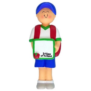 First Day Of School Personalized Christmas Ornament / Kindergarten Ornament / Back To School Ornament / Boy's 1st Day Of School