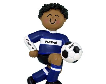 PERSONALIZED Soccer Boy Ornament / Soccer Christmas Ornament / Custom Soccer Ball  / Gift for Soccer Player / Sport Ornament / Soccer Boy