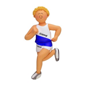 PERSONALIZED Track and Field Ornament / Boy Runner Cross Country Runner / Jogger Ornament / Personalized Gift With Name / Jogging
