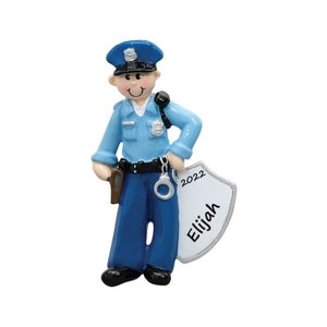 Personalized Policeman Ornament, Policeman Christmas Ornament, Custom Police Ornament, Police Car Ornament, Gift for Police Officers, Cop