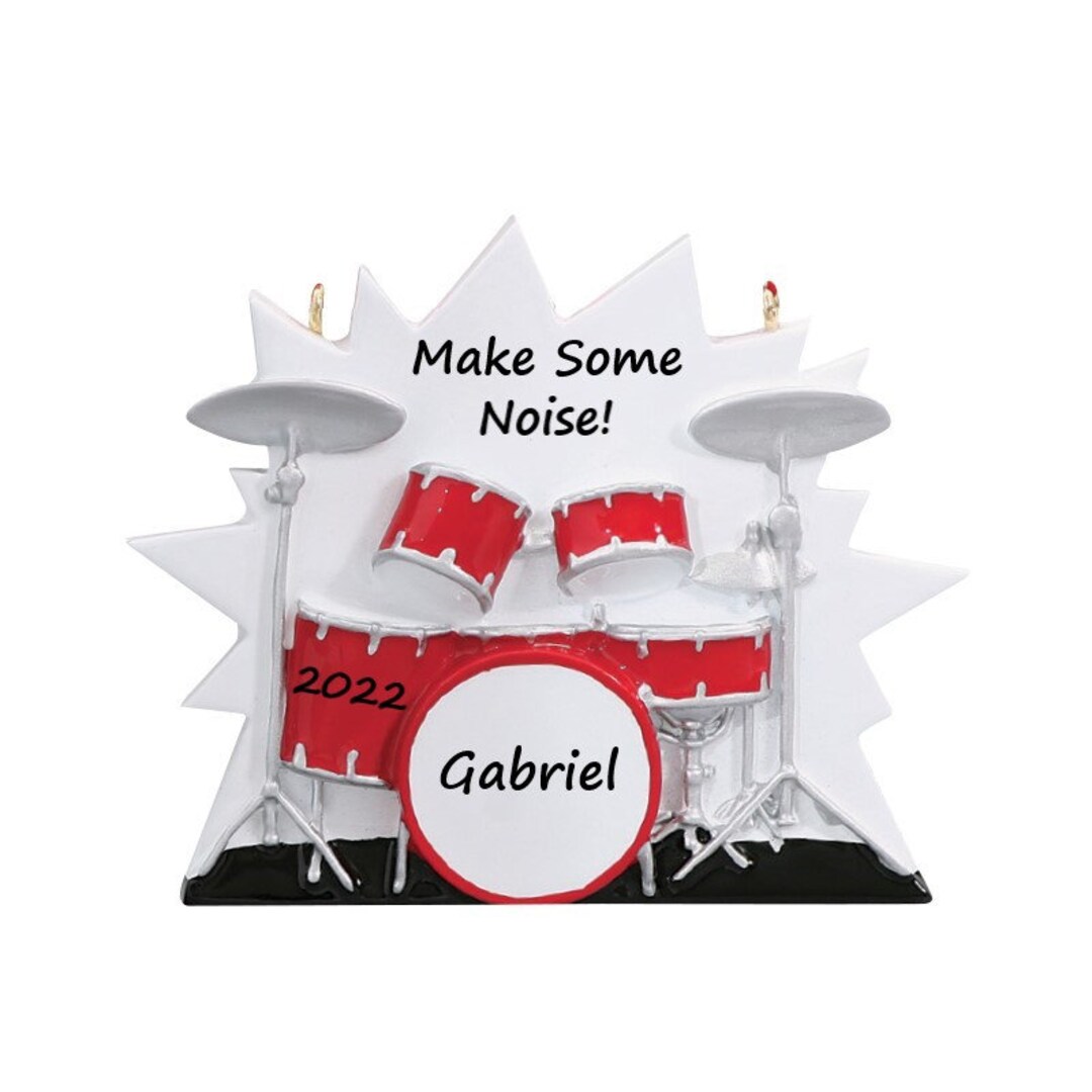Drum Set Christmas Ornament Personalized Red Drums Ornament Gift for