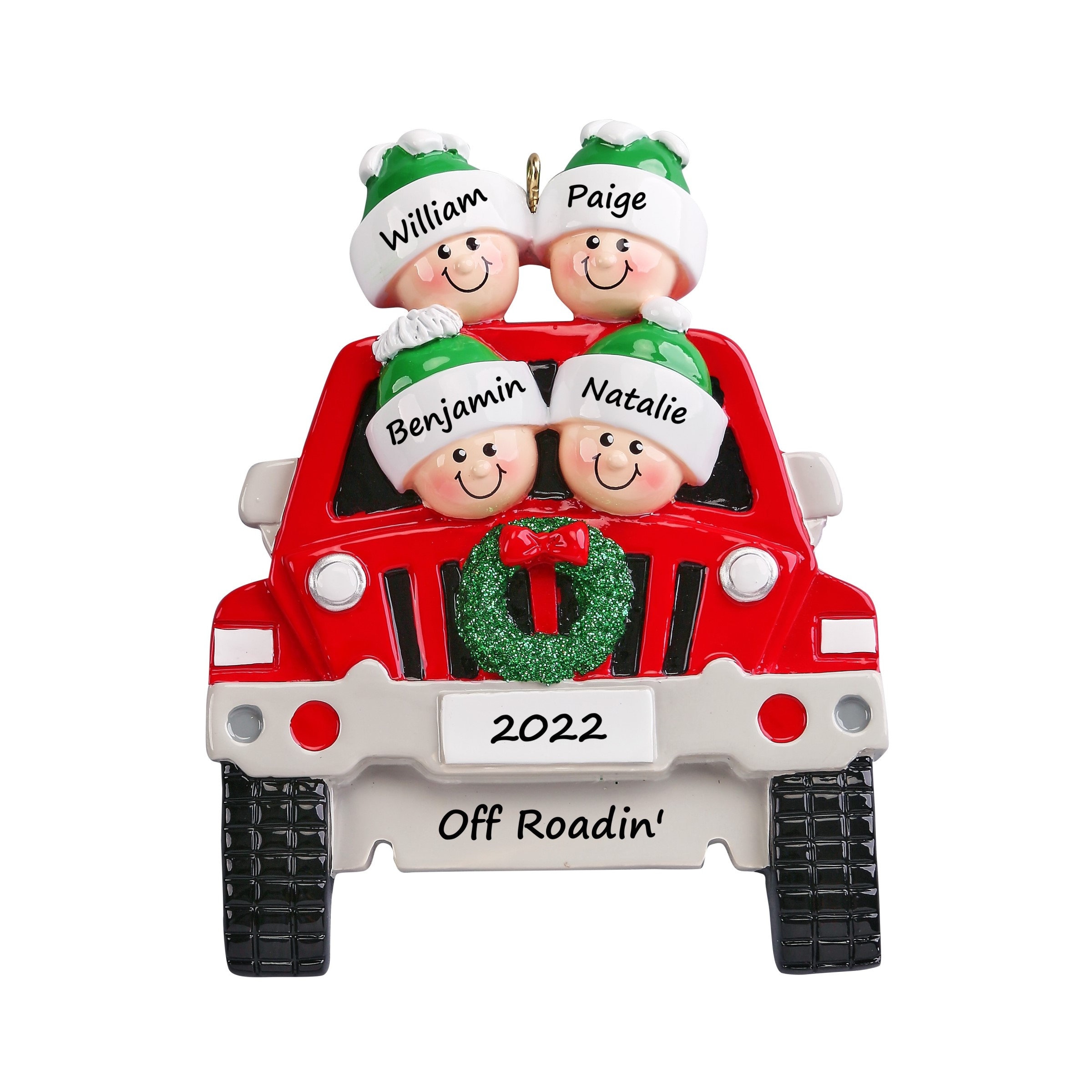 SUV Ornament Family Of 4 Personalized Christmas Ornament Roadtrip Family Vacation Ornament Travel Ornament Family Ornament With Name
