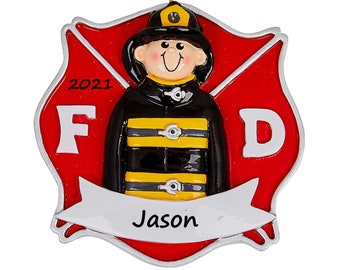 Firefighter Ornament / Personalized Male Firefighter First Responder Ornament / Custom Firefighter Christmas Ornament / Gift For Fireman