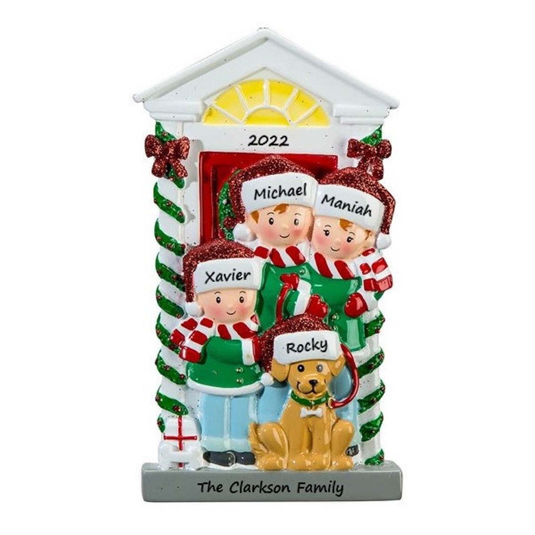 Family of 3 Personalized Christmas Ornament With Dog / Family With Pet ...