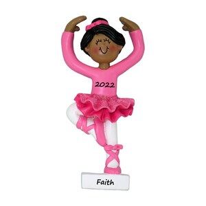 Ballerina Pink Ornament - Personalized Ballerina Christmas Ornament - Custom Dance Ornament - Ballet Slipper - Dance Ornament