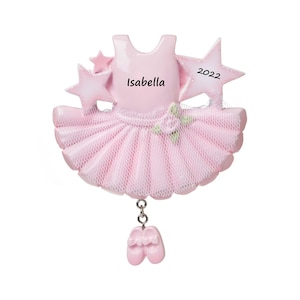 Ballerina Christmas Ornament Personalized Ornament For Kids Ballet Ornament Dance Ornament Custom Pink Tutu For Girls Ballet Slippers
